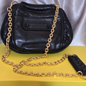 Juicy Couture Small Black Quilted Leather Y2k Crossbody Bag